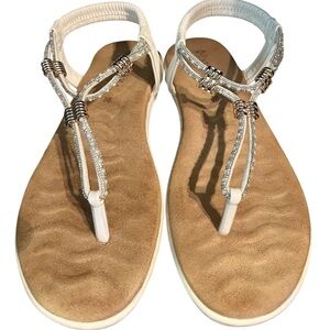 Patrizia white rhinestone sandles size 36.